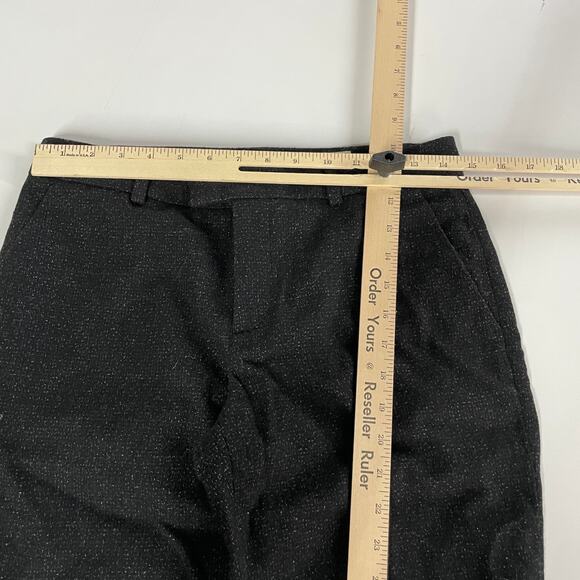 Club Monaco Pants Womens Size 2 Black Betia Textured Cuffed Hem Trouser Wool - Picture 6 of 11
